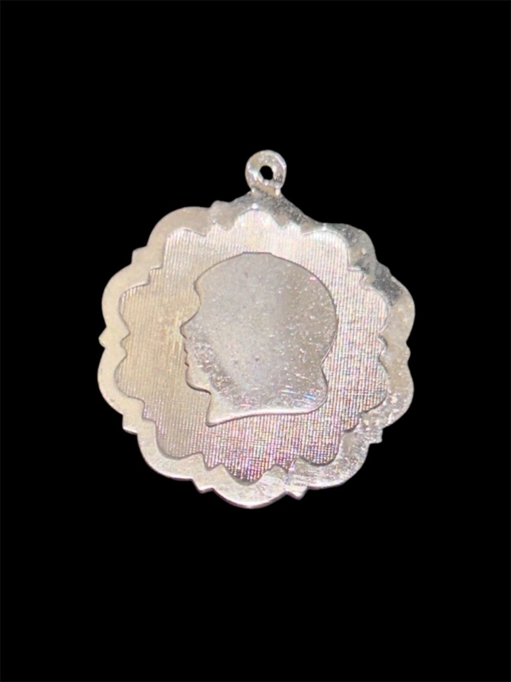 Vintage Sterling Silver Scalloped Silhouette Charm / Pendant - SS Hallmark